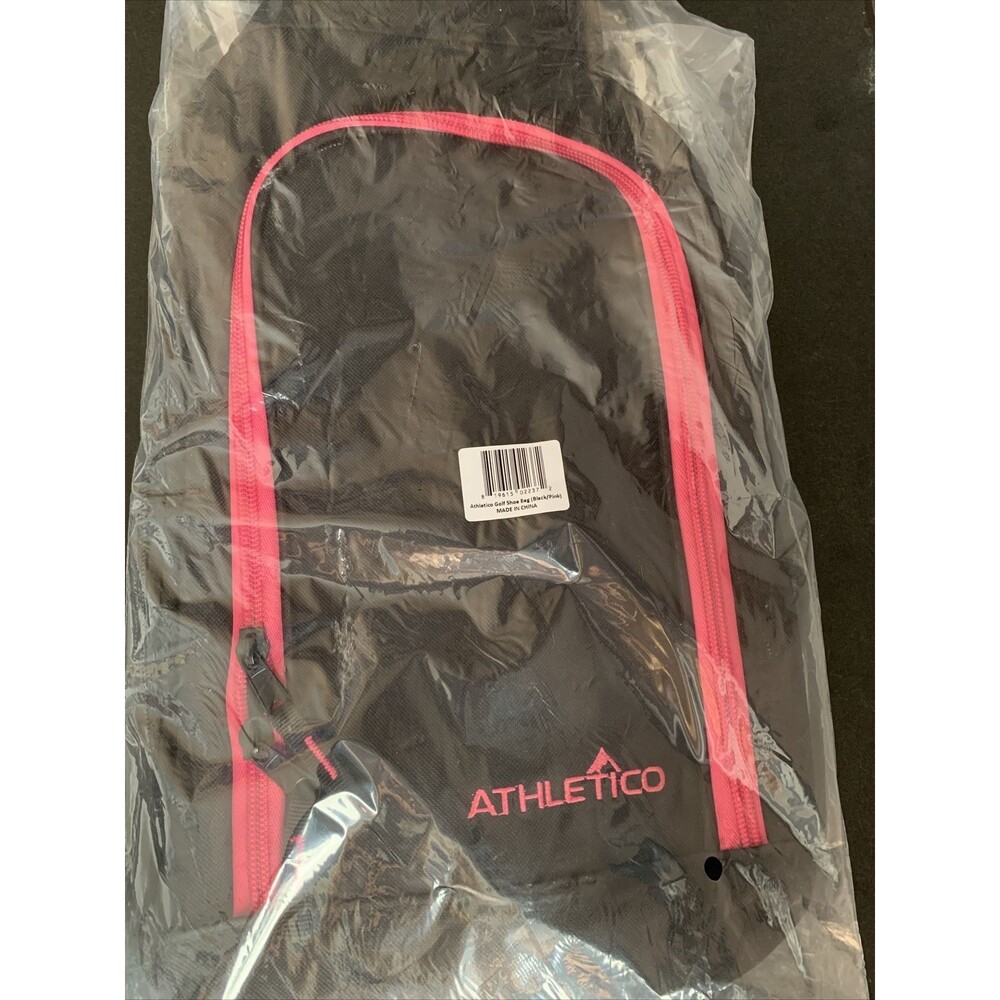 Athletico Golf Shoe Bag – Black/Pink – New in Package – Sports Shoe Tote - Picture 1 of 3